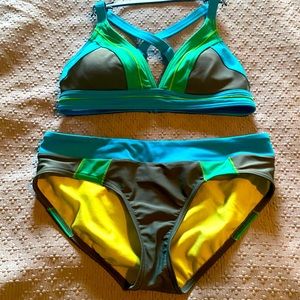 3 Piece Prana Bikini Top and Bottom with matching Shorts!